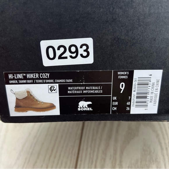 Sorel Women's Hi-Line Hiker Cozy Boots US9 Umber, Tawny Buff $185 Faux Shearling - Picture 9 of 10